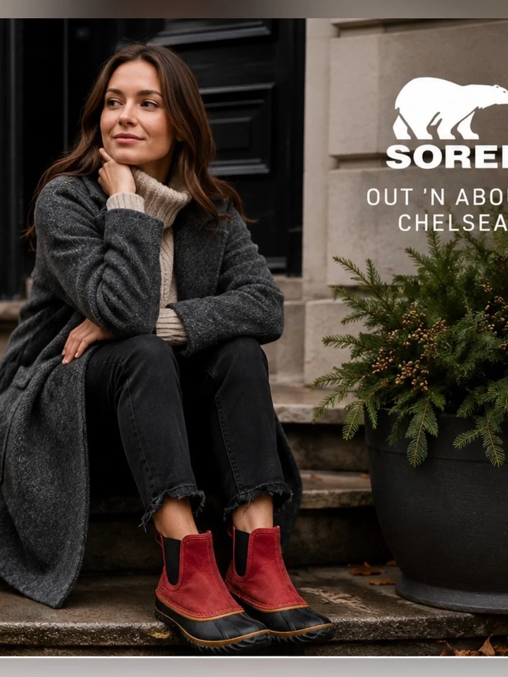 Sorel Out N About Chelsea Waterproof Duck Boots Red Leather US 6